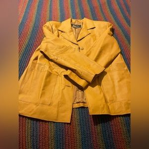 Terry Lewis classic luxuries camel brown leather jacket